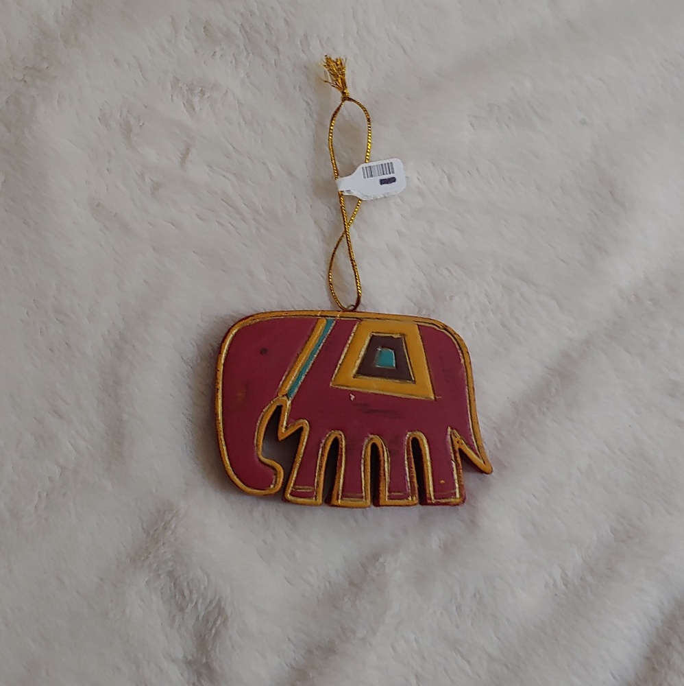 NWT wooden elephant ornament